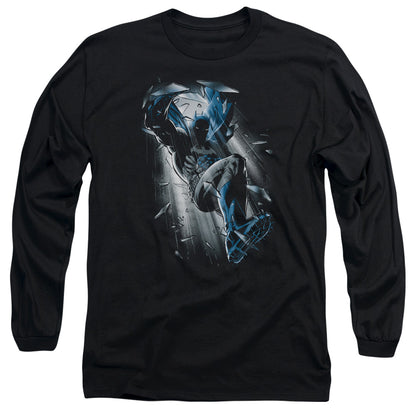 Batman Bat Crash Mens Long Sleeve Shirt Black Officially Licensed
