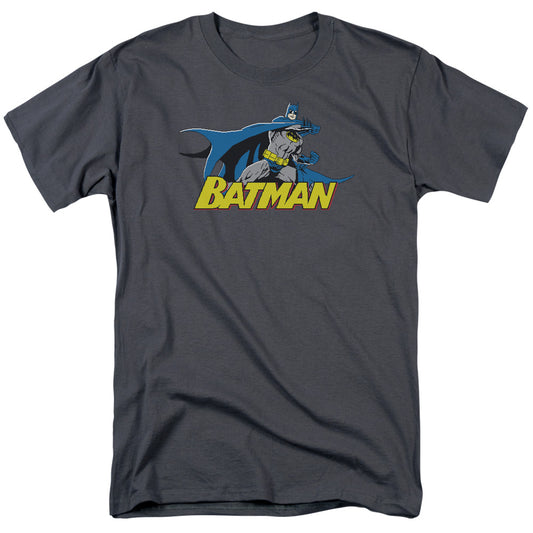 Batman 8 Bit Cape Mens T Shirt Charcoal
