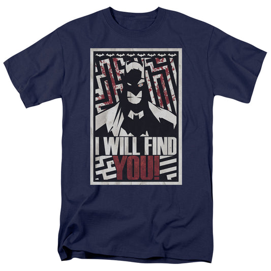 Batman I Will Fnd You Mens T Shirt Navy
