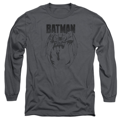 Batman Grey Noise Mens Long Sleeve Shirt Charcoal Officially Licensed