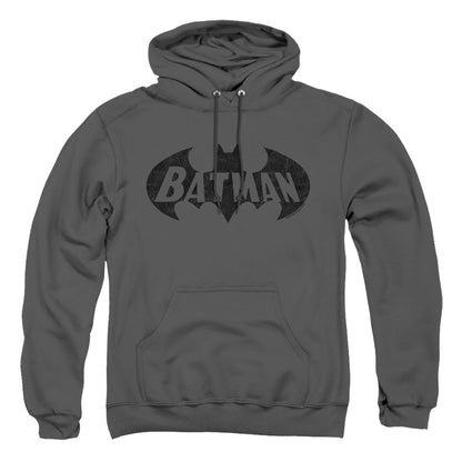 Batman Crackle Bat Mens Hoodie Charcoal Officially Licensed