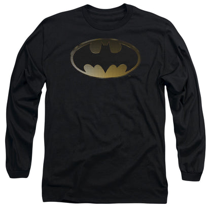 Batman Halftone Bat Mens Long Sleeve Shirt Black Officially Licensed