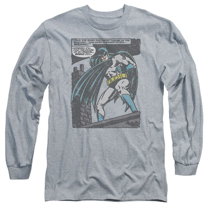 Batman Bat Origins Mens Long Sleeve Shirt Athletic Heather Officially Licensed