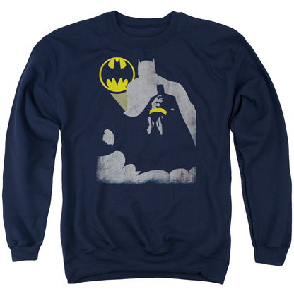 Batman Bat Knockout Mens Crewneck Sweatshirt Navy