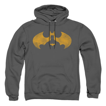 Batman Bat Symbol Knockout Mens Hoodie Charcoal Officially Licensed