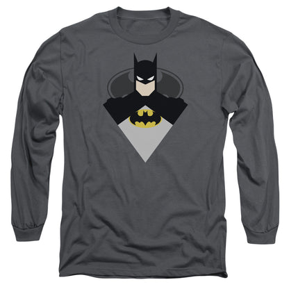 Batman Simple Bat Mens Long Sleeve Shirt Charcoal Officially Licensed
