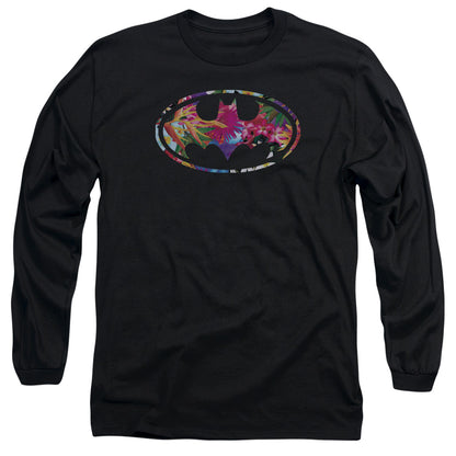 Batman Hawaiian Shield Mens Long Sleeve Shirt Black Officially Licensed