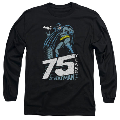 Batman Rooftop Mens Long Sleeve Shirt Black Officially Licensed