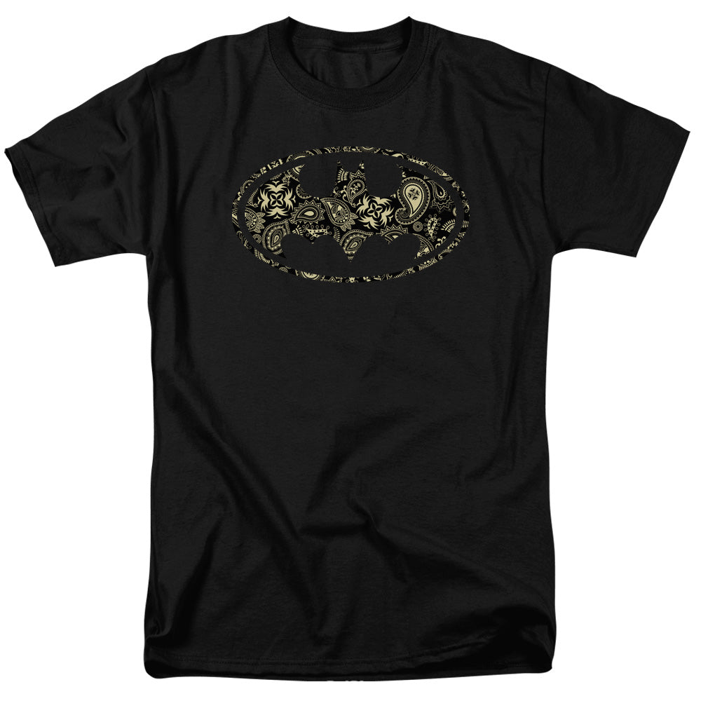 Batman Paisley Bat Mens T Shirt Black