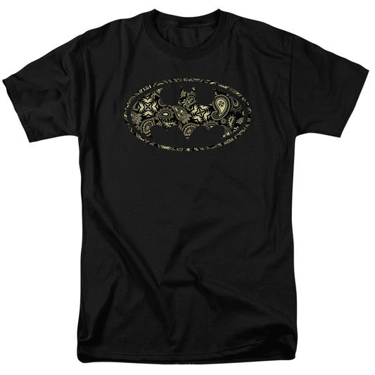 Batman Paisley Bat Mens T Shirt Black
