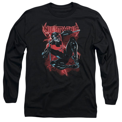 Batman Lightwing Mens Long Sleeve Shirt Black Officially Licensed