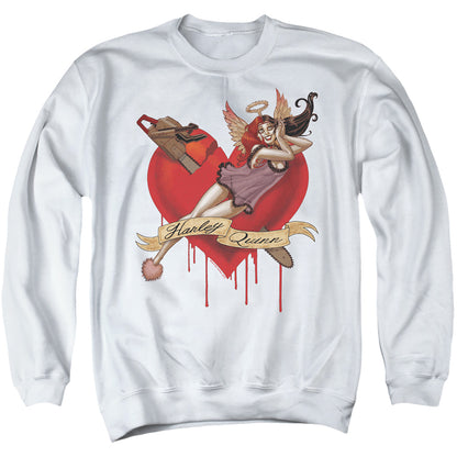 Batman Perfect Angel Mens Crewneck Sweatshirt White