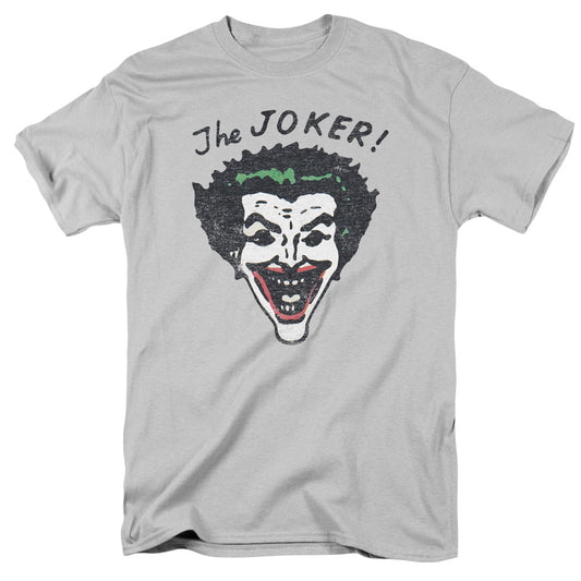 Batman Retro Joker Mens T Shirt Silver