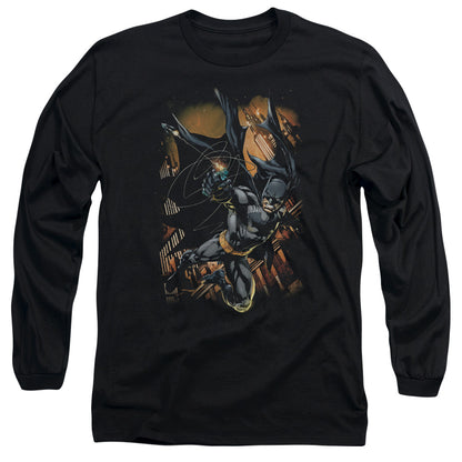 Batman Grapple Fire Mens Long Sleeve Shirt Black Officially Licensed