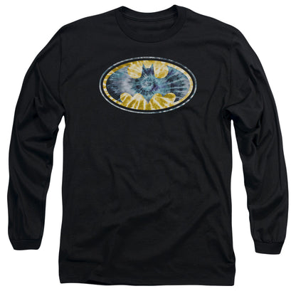 Batman Tie Dye 3 Mens Long Sleeve Shirt Black Officially Licensed