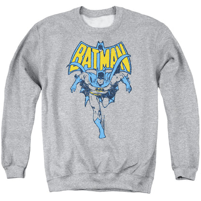 Batman Vintage Run Mens Crewneck Sweatshirt Athletic Heather