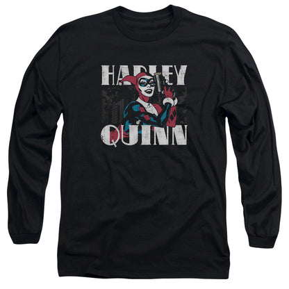Batman Harley Bold Mens Long Sleeve Shirt Black Officially Licensed