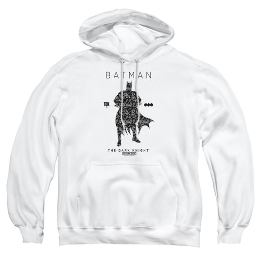 Batman Paislety Silhouette Mens Hoodie White Officially Licensed