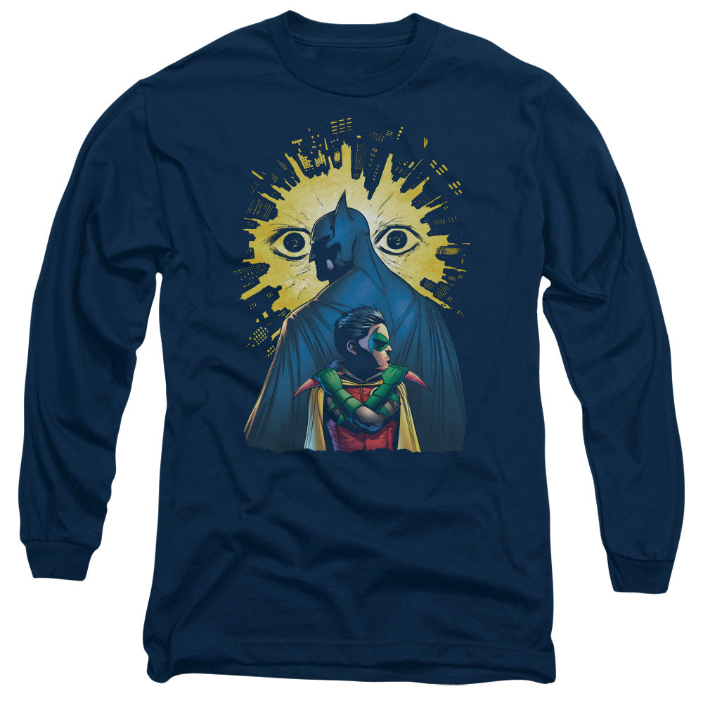 Batman Watchers Mens Long Sleeve Shirt Navy Officially Licensed