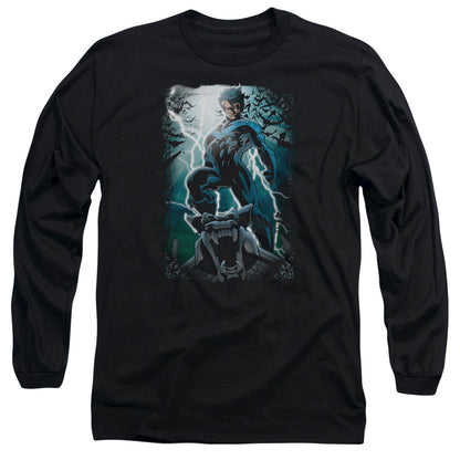 Batman Night Light Mens Long Sleeve Shirt Black Officially Licensed