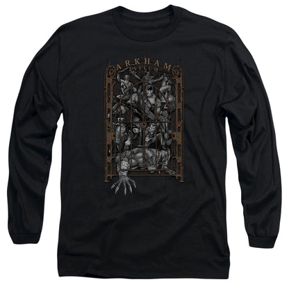 Batman Arkhams Gate Mens Long Sleeve Shirt Black Officially Licensed