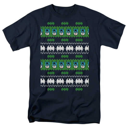 Batman Batman Christmas Sweater Mens T Shirt Navy