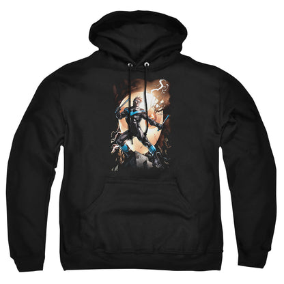 Batman Nightwing Against Owls Mens Hoodie Black Officially Licensed