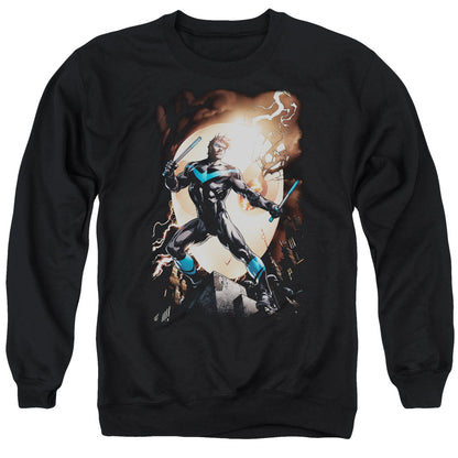 Batman Nightwing Against Owls Mens Crewneck Sweatshirt Black