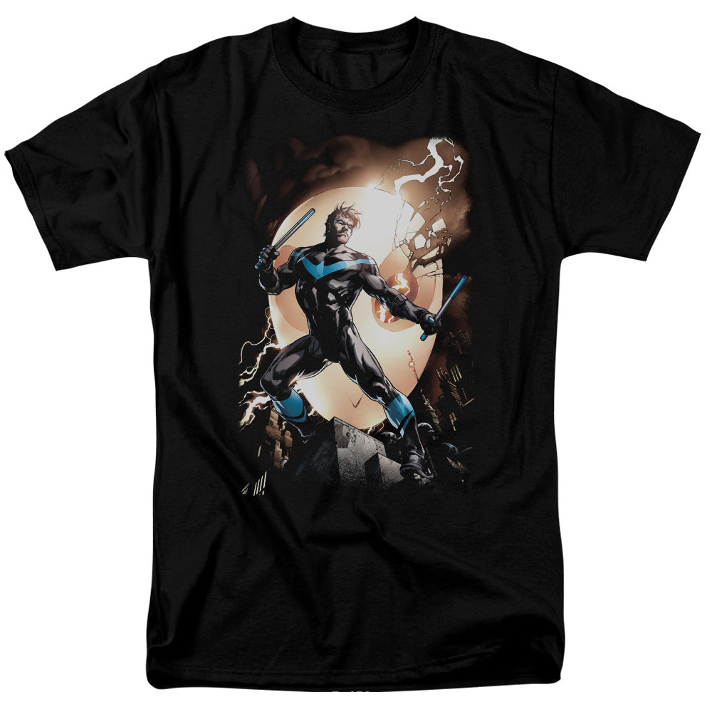 Batman Nightwing Against Owls Mens T Shirt Black