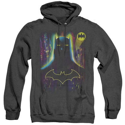 Batman Knight Lights Heather Mens Hoodie Black Officially Licensed