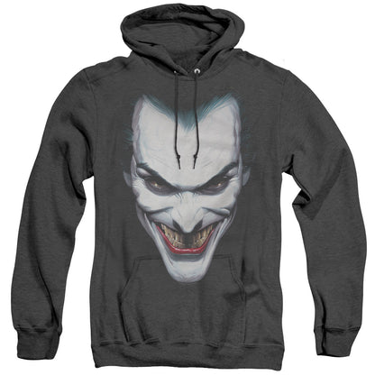 Batman Joker Portrait Heather Mens Hoodie Black Officially Licensed