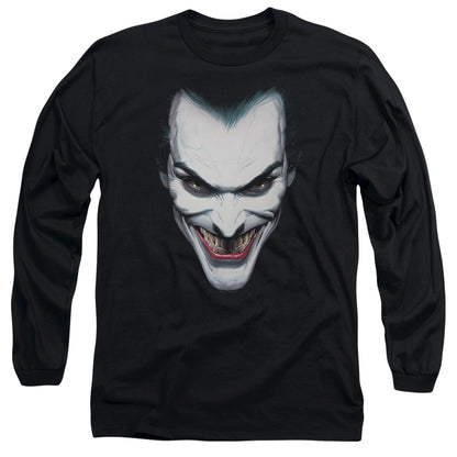 Batman Joker Portrait Mens Long Sleeve Shirt Black Officially Licensed