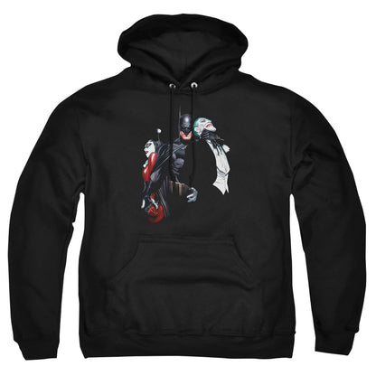 Batman Joker Harley Choke 
 Mens Hoodie Black Officially Licensed