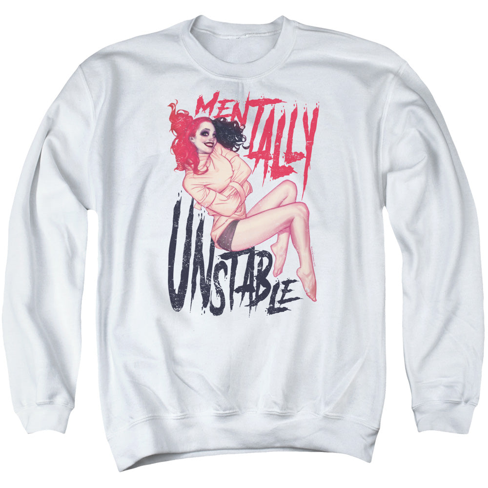 Batman Unstable Mens Crewneck Sweatshirt White