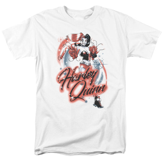 Batman Harley Airbrush Mens T Shirt White