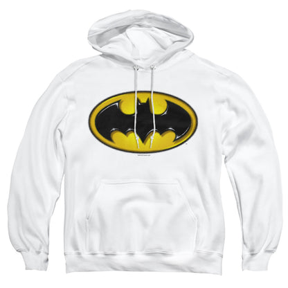 Batman Airbrush Bat Symbol Mens Hoodie White Officially Licensed
