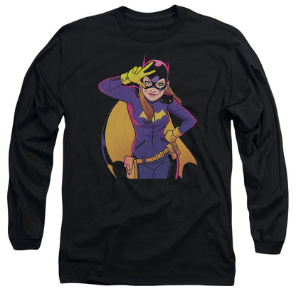 Batman Batgirl Moves Mens Long Sleeve Shirt Black Officially Licensed