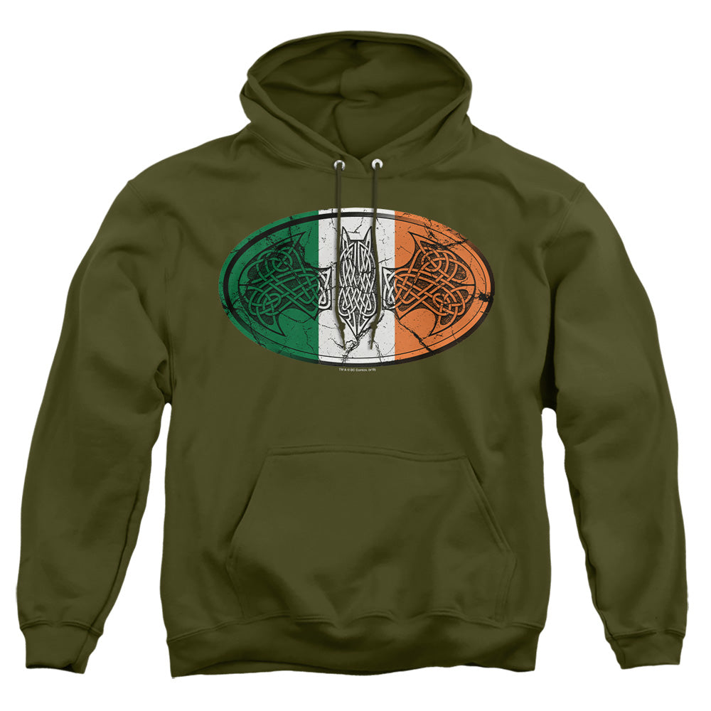 Batman Irish Celtic Symbol Mens Hoodie Military Green Officially Licensed