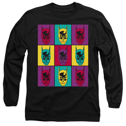 Batman Warhol Batman Mens Long Sleeve Shirt Black Officially Licensed