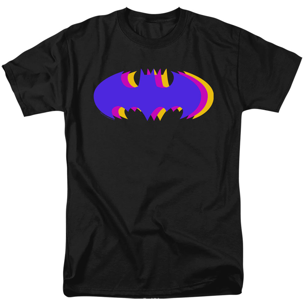Batman Tri Colored Symbol Mens T Shirt Black