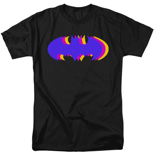 Batman Tri Colored Symbol Mens T Shirt Black