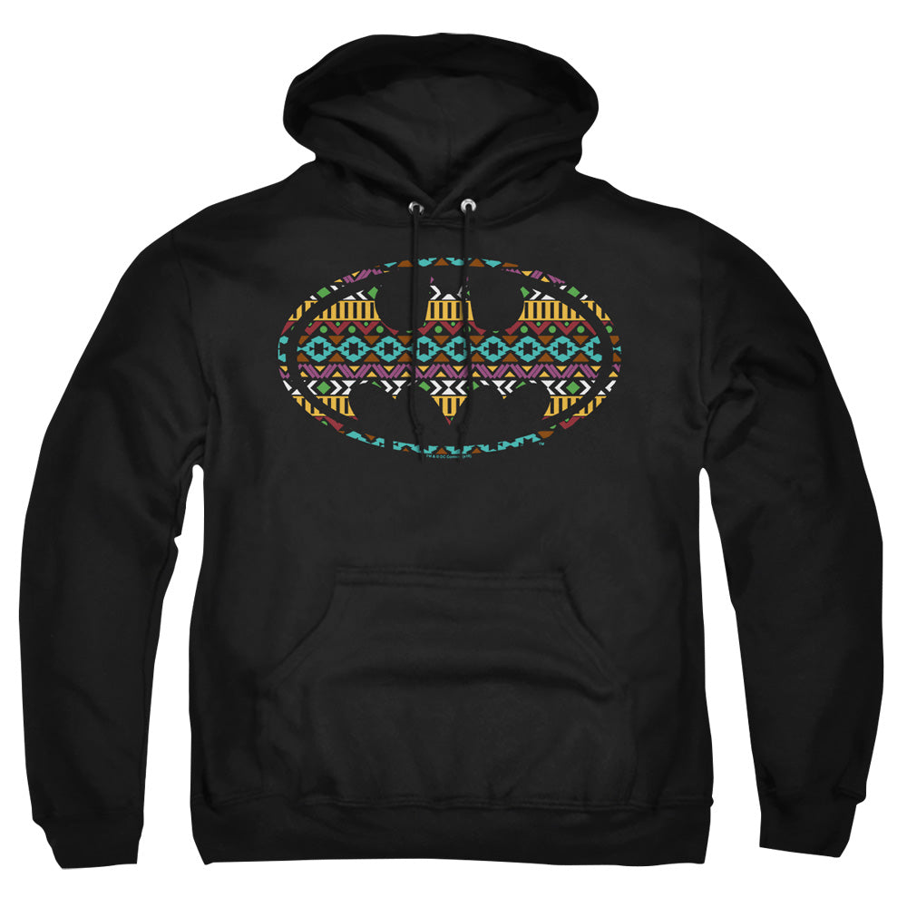 Batman Aztec Fill Mens Hoodie Black Officially Licensed