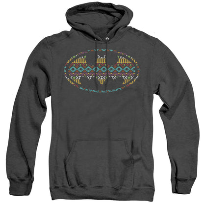 Batman Aztec Fill Heather Mens Hoodie Black Officially Licensed