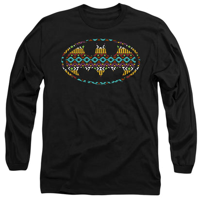 Batman Aztec Fill Mens Long Sleeve Shirt Black Officially Licensed