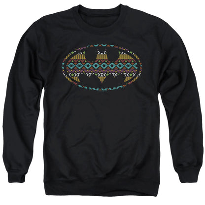 Batman Aztec Fill Mens Crewneck Sweatshirt Black
