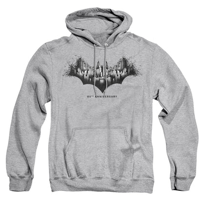 Batman Gotham Shield Mens Hoodie Athletic Heather Officially Licensed