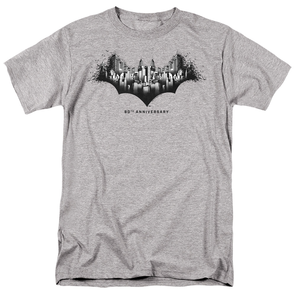 Batman Gotham Shield Mens T Shirt Athletic Heather