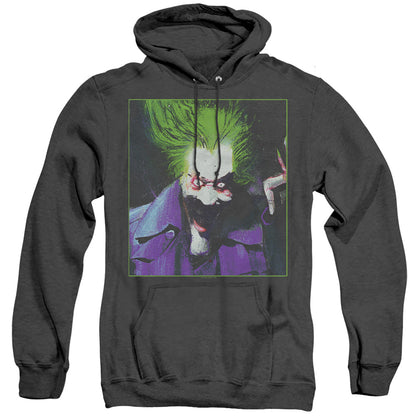 Batman Arkham Asylum Joker Heather Mens Hoodie Black Officially Licensed