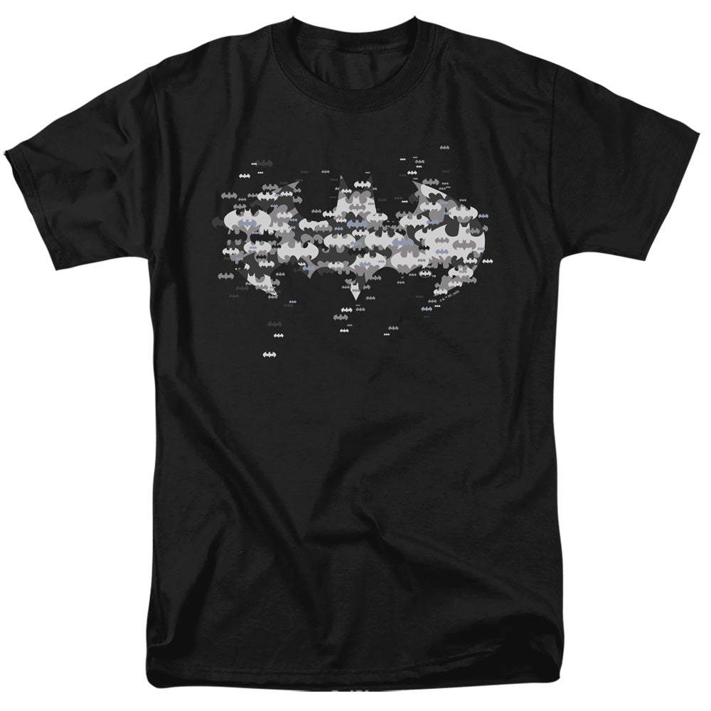 Batman Multi Bat Logo Mens T Shirt Black