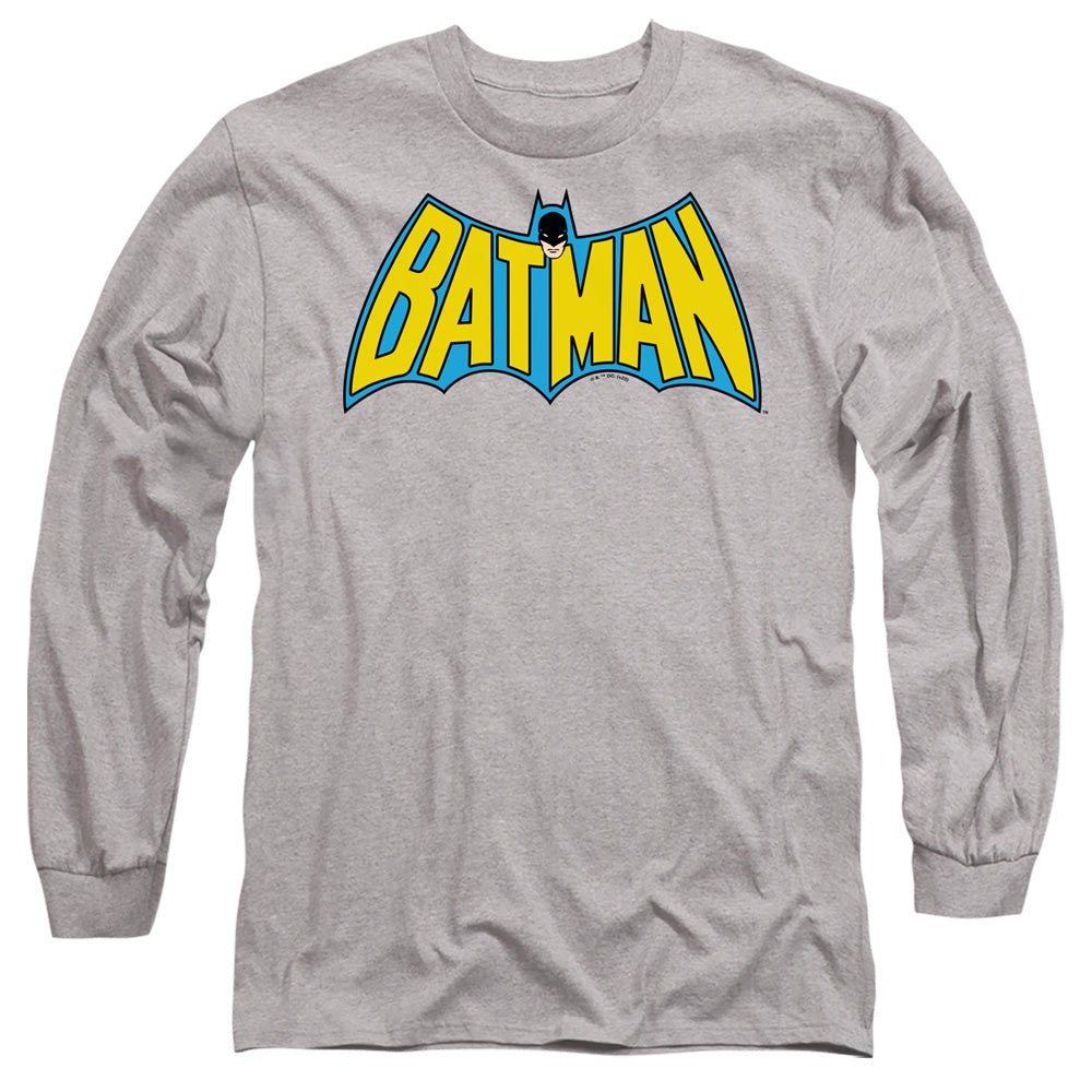 Batman Wintage Batman Logo Mens Long Sleeve Shirt Athletic Heather Officially Licensed